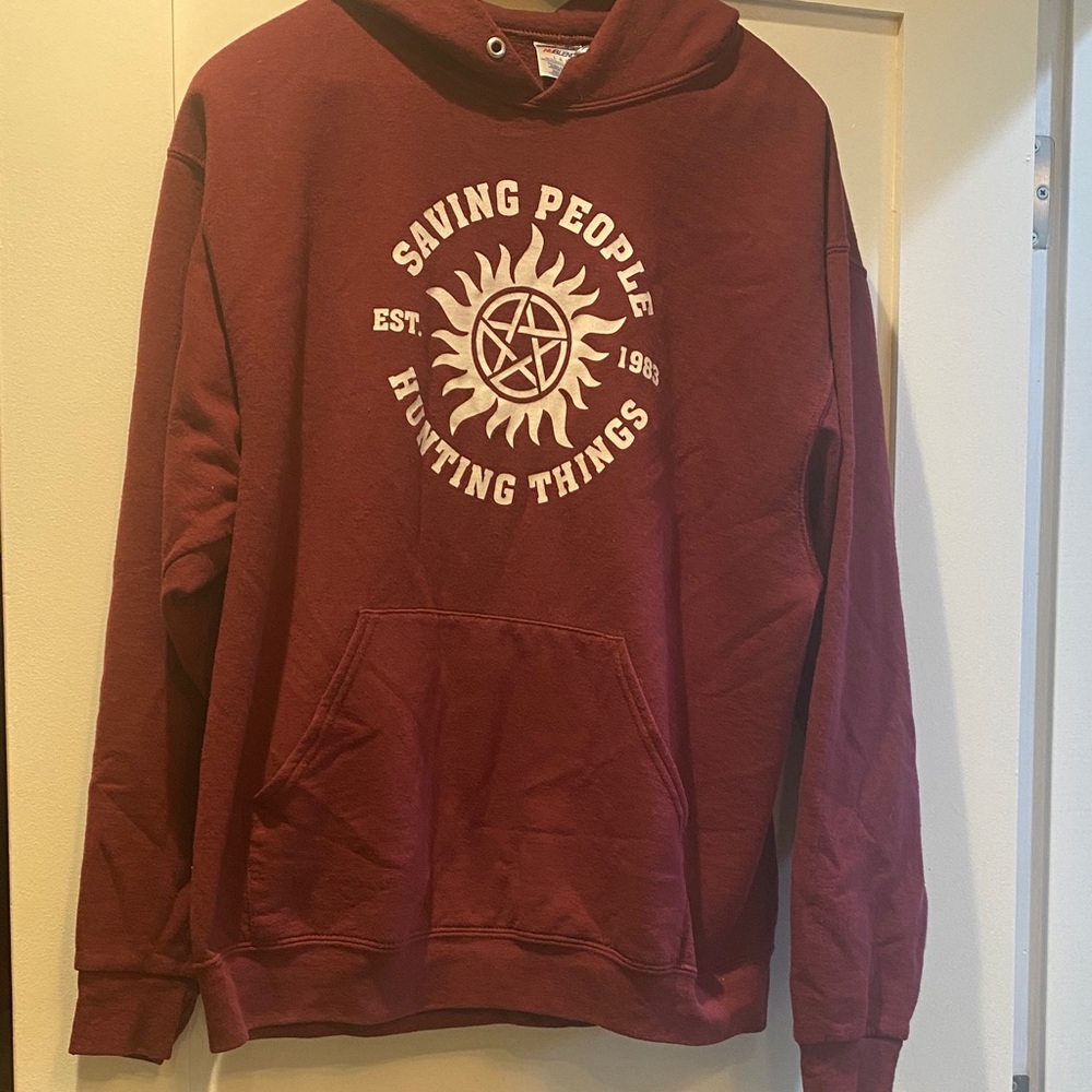 Jerzees brand Maroon Graphic Hoodie